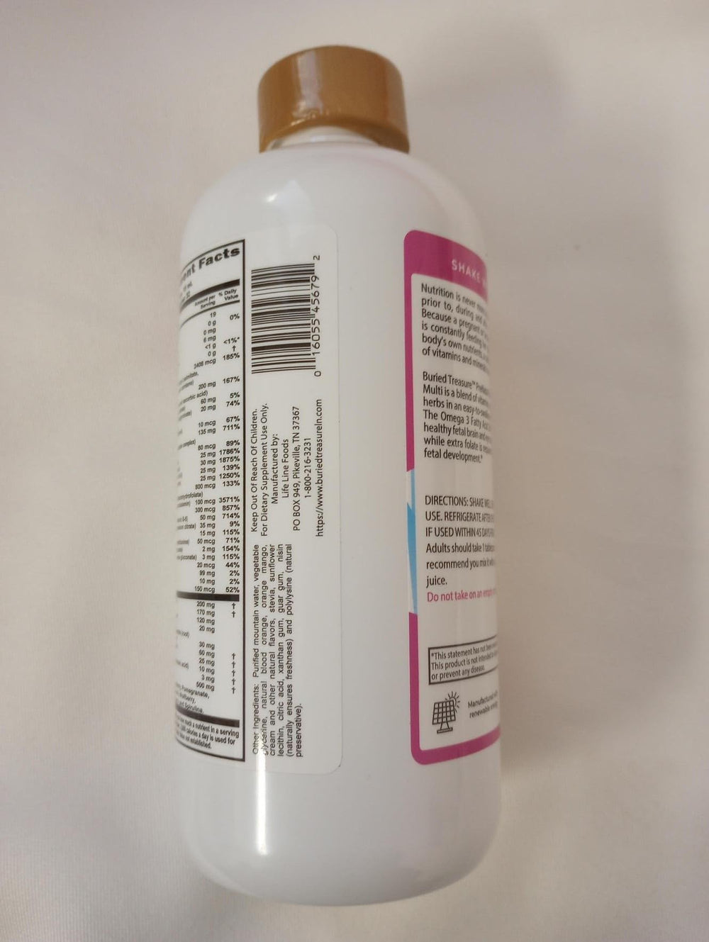 Buried Treasure Prenatal Plus DHA manufactured in the USA with quality standards.