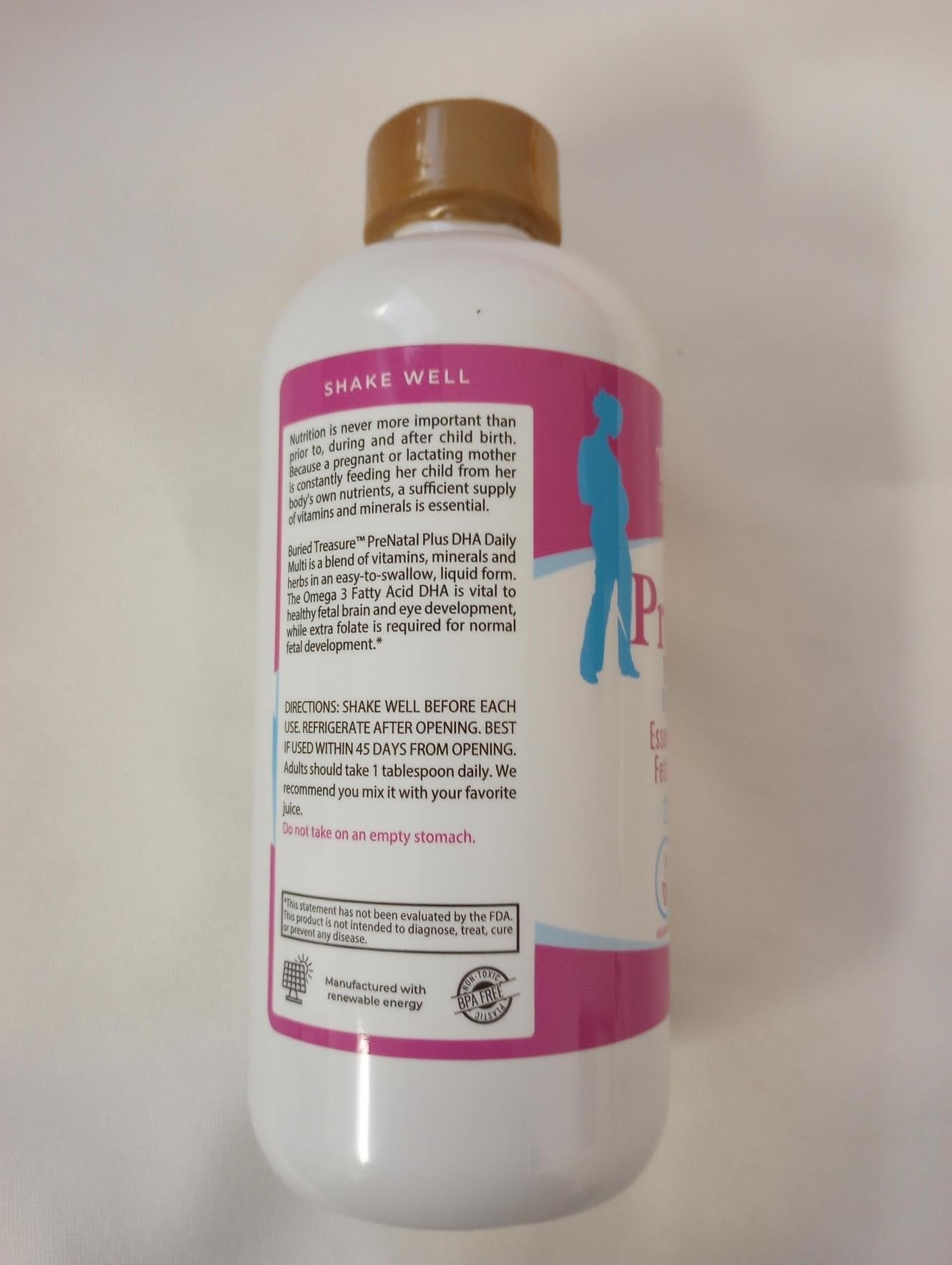 Buried Treasure Prenatal Plus DHA ensures consistent daily intake for busy families.