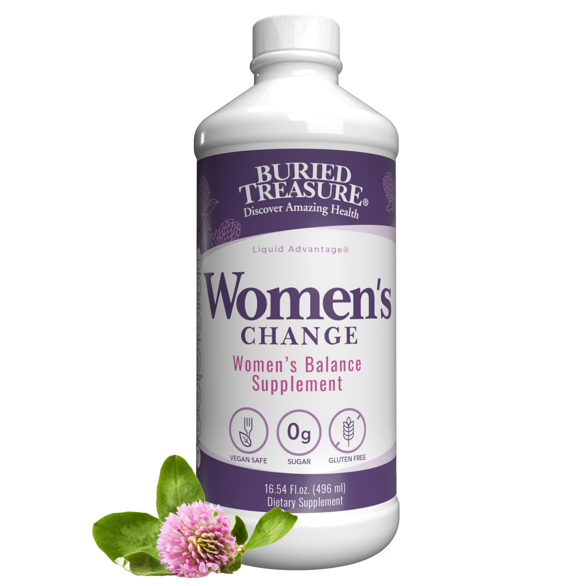 Buried Treasure Women’s Change bottle illustrating daily balance support.
