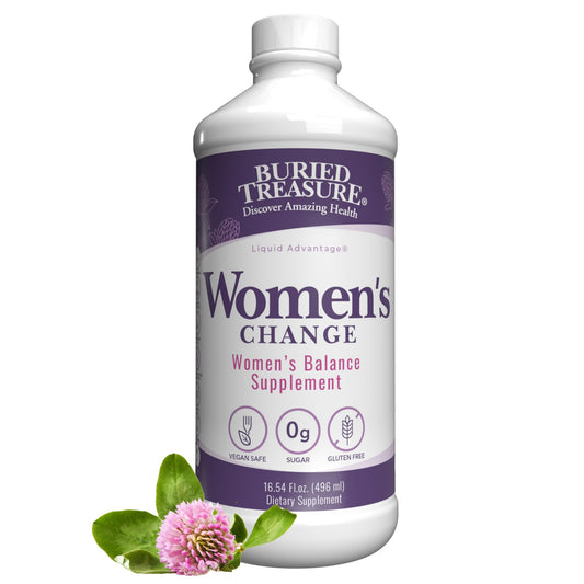 Buried Treasure Women’s Change bottle illustrating daily balance support.