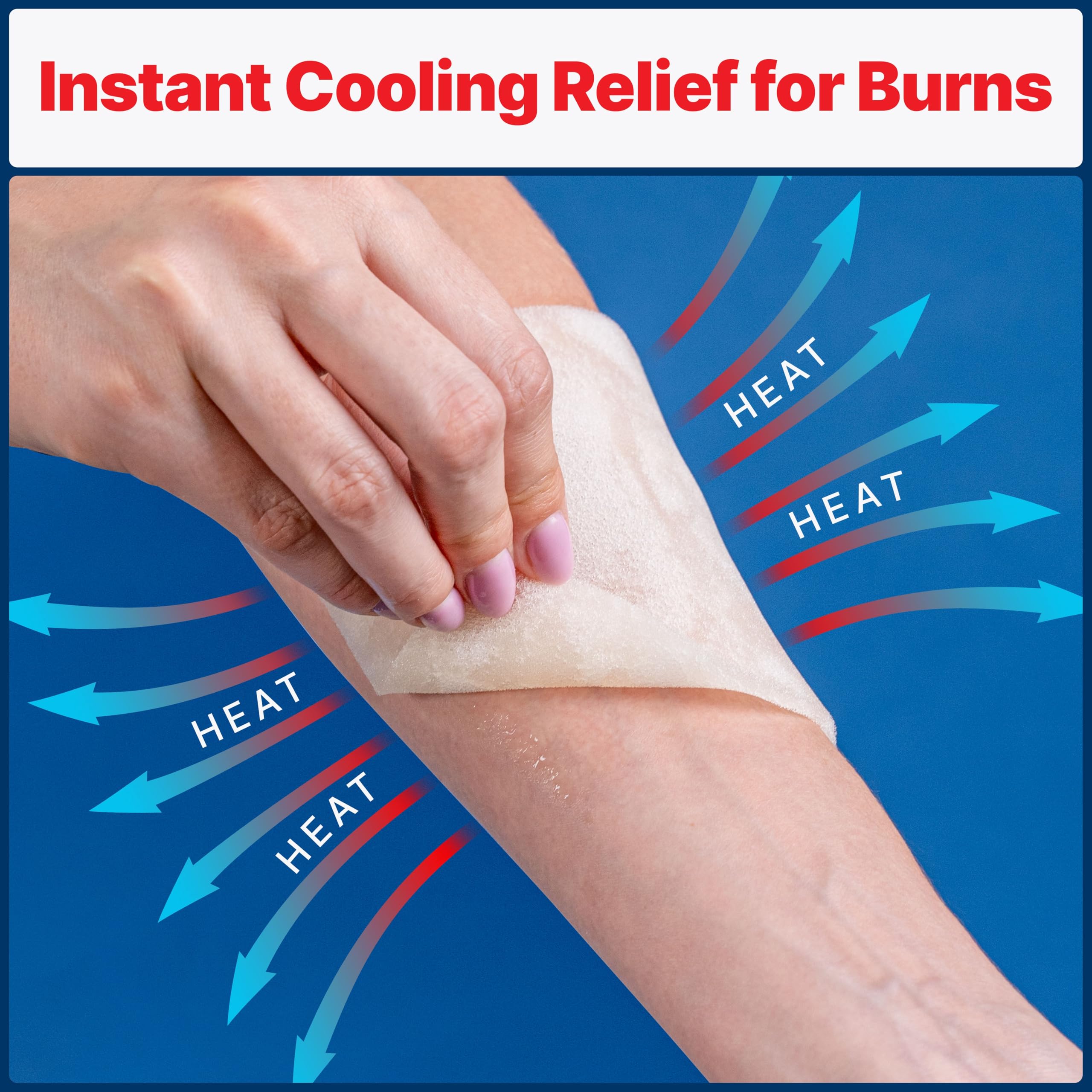 BurnFix instant cooling on contact demonstrates soothing relief for minor burns.