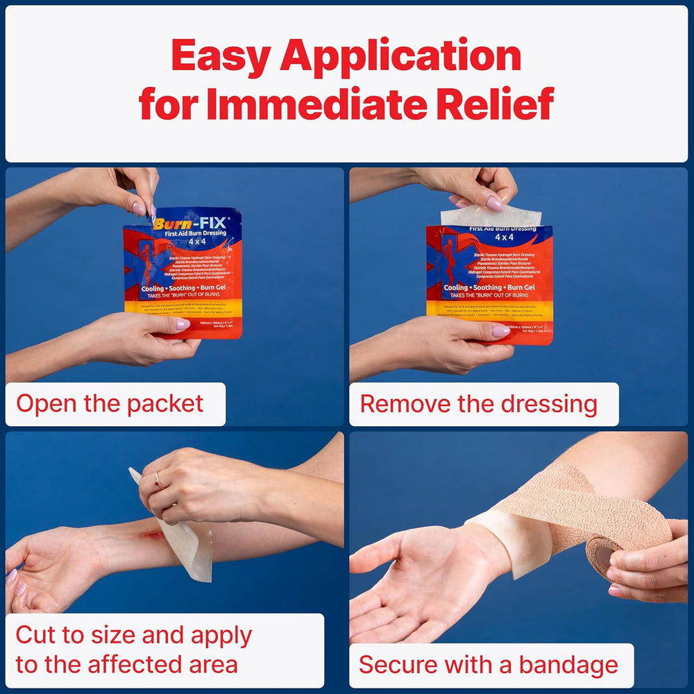 BurnFix safe for facial burns and kids with gentle removal.
