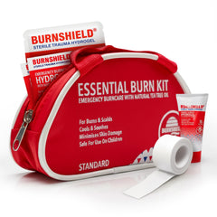 Burnshield Essential Burn Kit front view showing compact home and travel safety gear