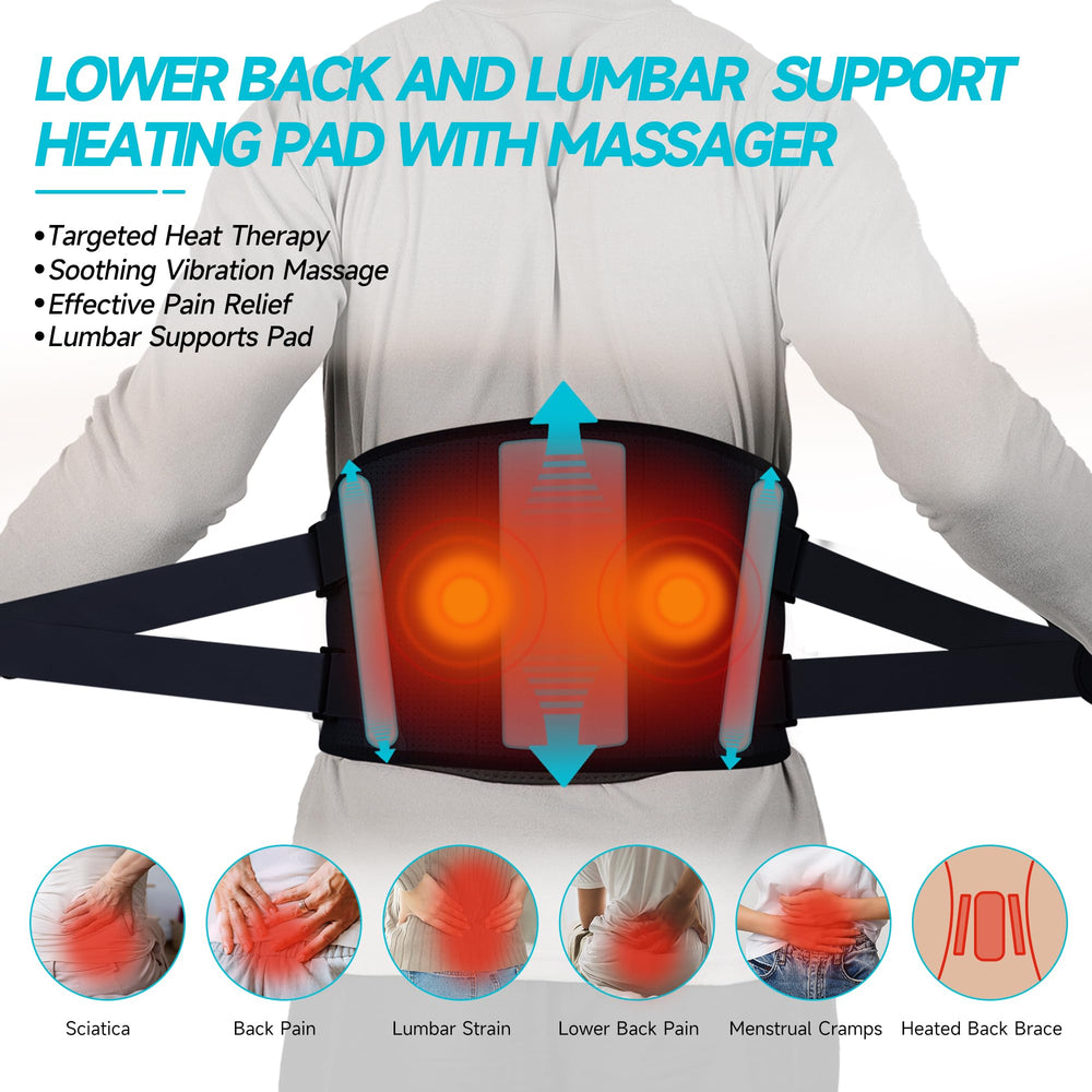 Burrki cordless heating pad control-panel offers simple timer and heat settings at a glance.