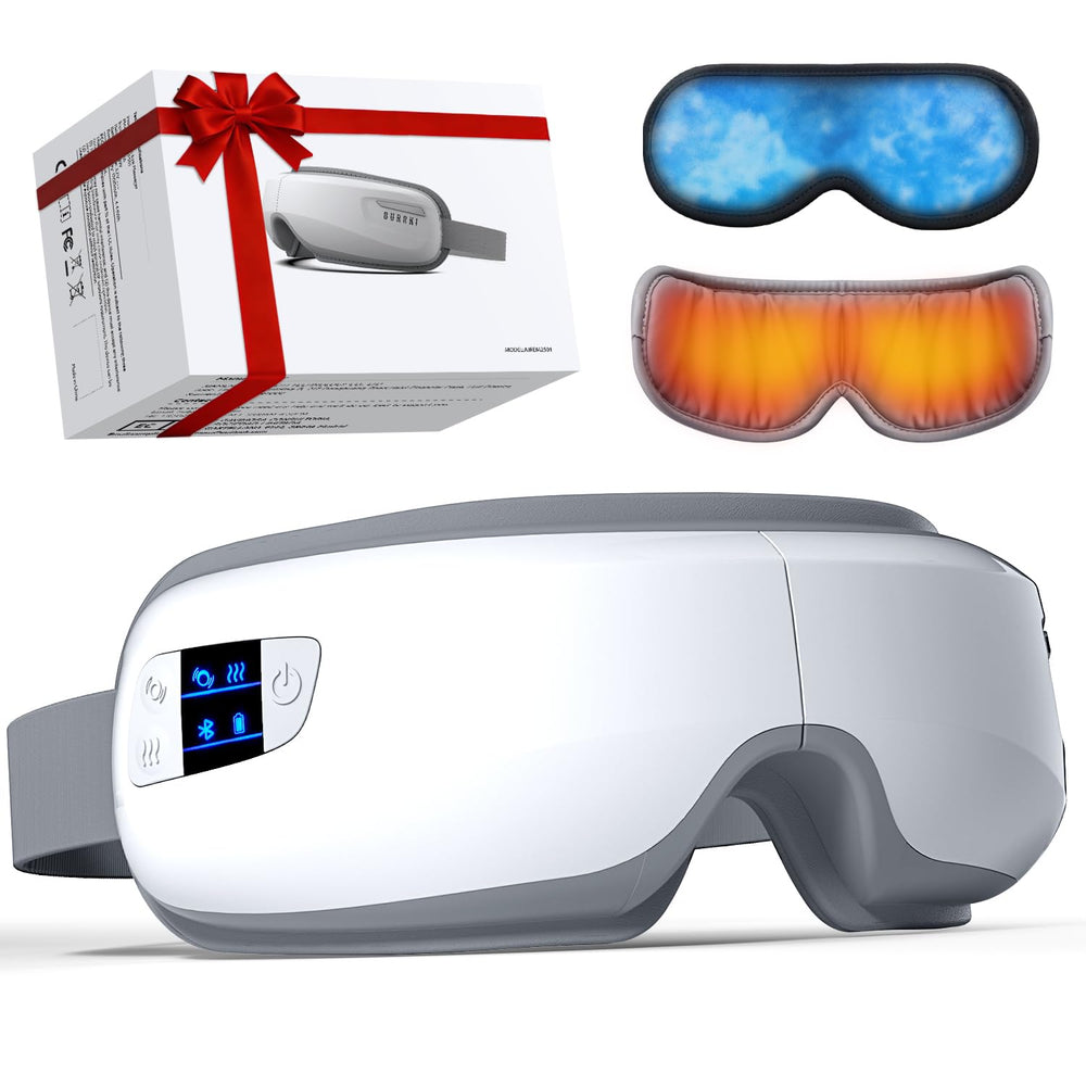 Burrki Eye Massager folded for travel and portable relief.