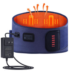 Burrki heating pad worn on the back for targeted warmth and soothing massage.