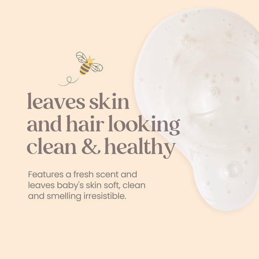 Close-up of tear-free Burt's Bees Bubble Bath foam for baby bath time