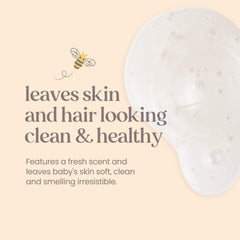 Close-up of tear-free Burt's Bees Bubble Bath foam for baby bath time