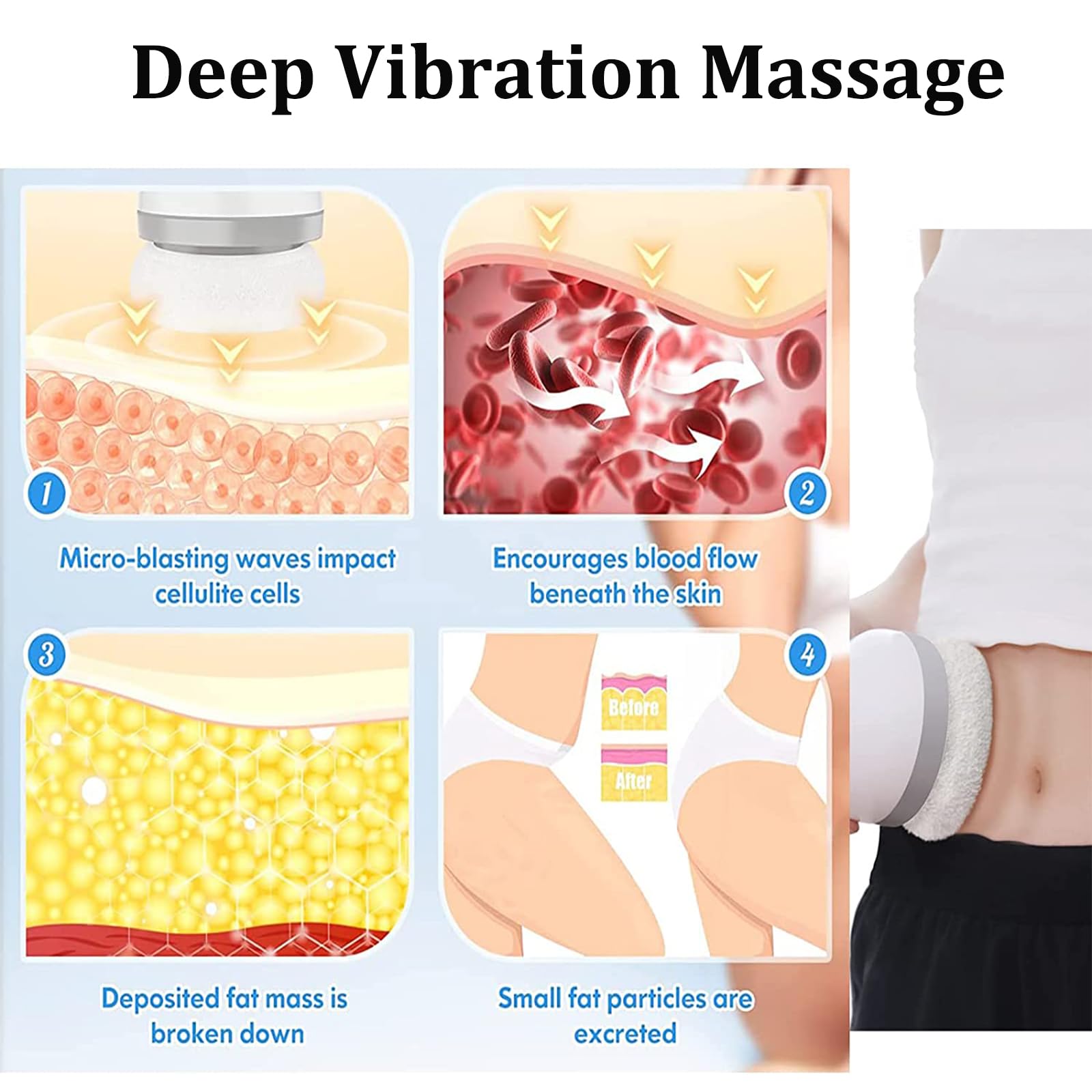 BUSHIPIN ergonomic grip handheld massager enabling one-handed operation.