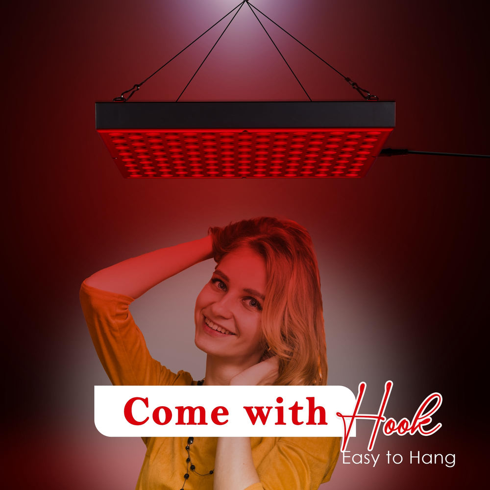 Business Climax LED Red Light Therapy Panel hanger adjustment shows versatile angles.