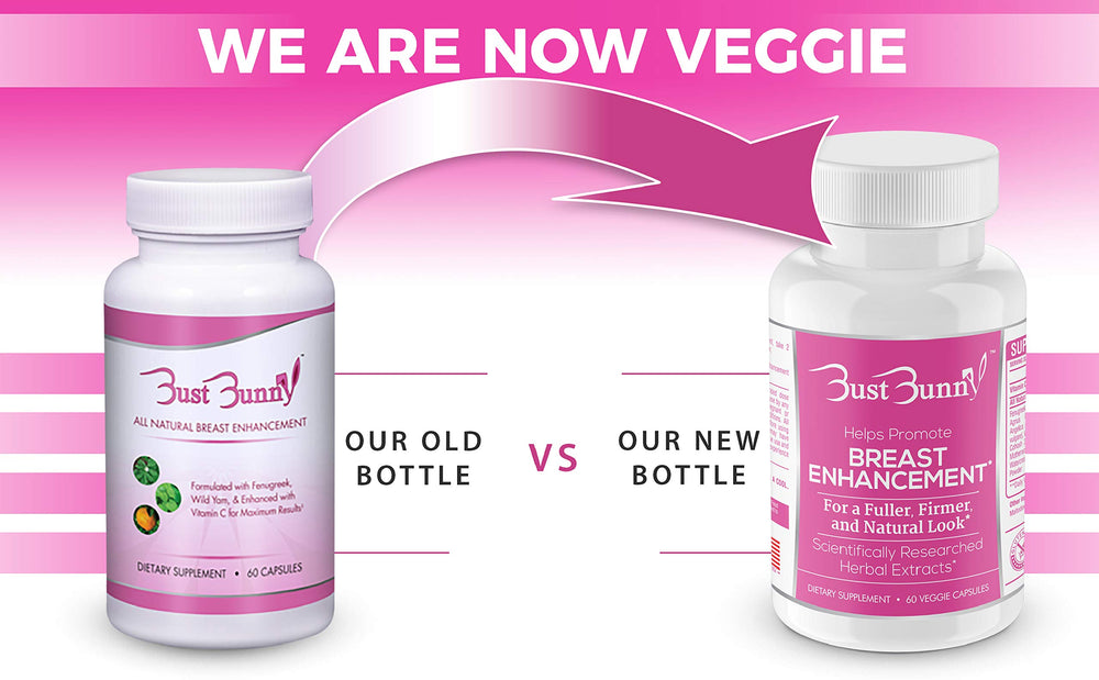 Bust Bunny gluten-free non-GMO pills bottle suitable for mindful health.