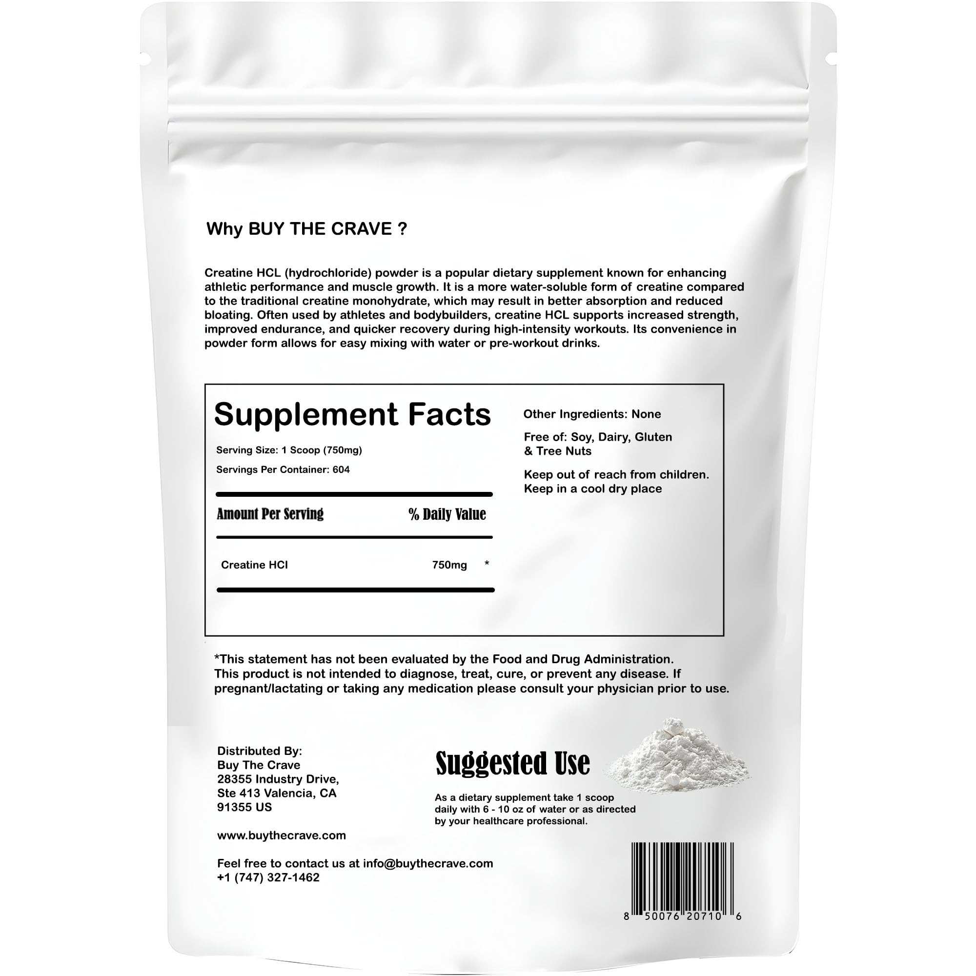 Pouring BUY THE CRAVE Creatine HCL powder into a glass during a workout