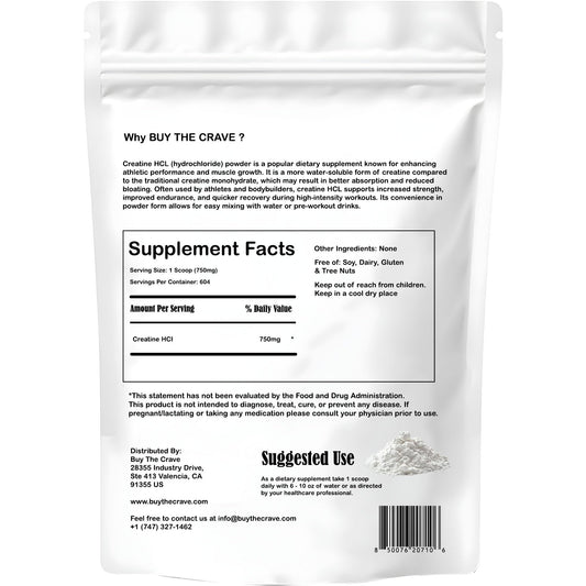 Pouring BUY THE CRAVE Creatine HCL powder into a glass during a workout