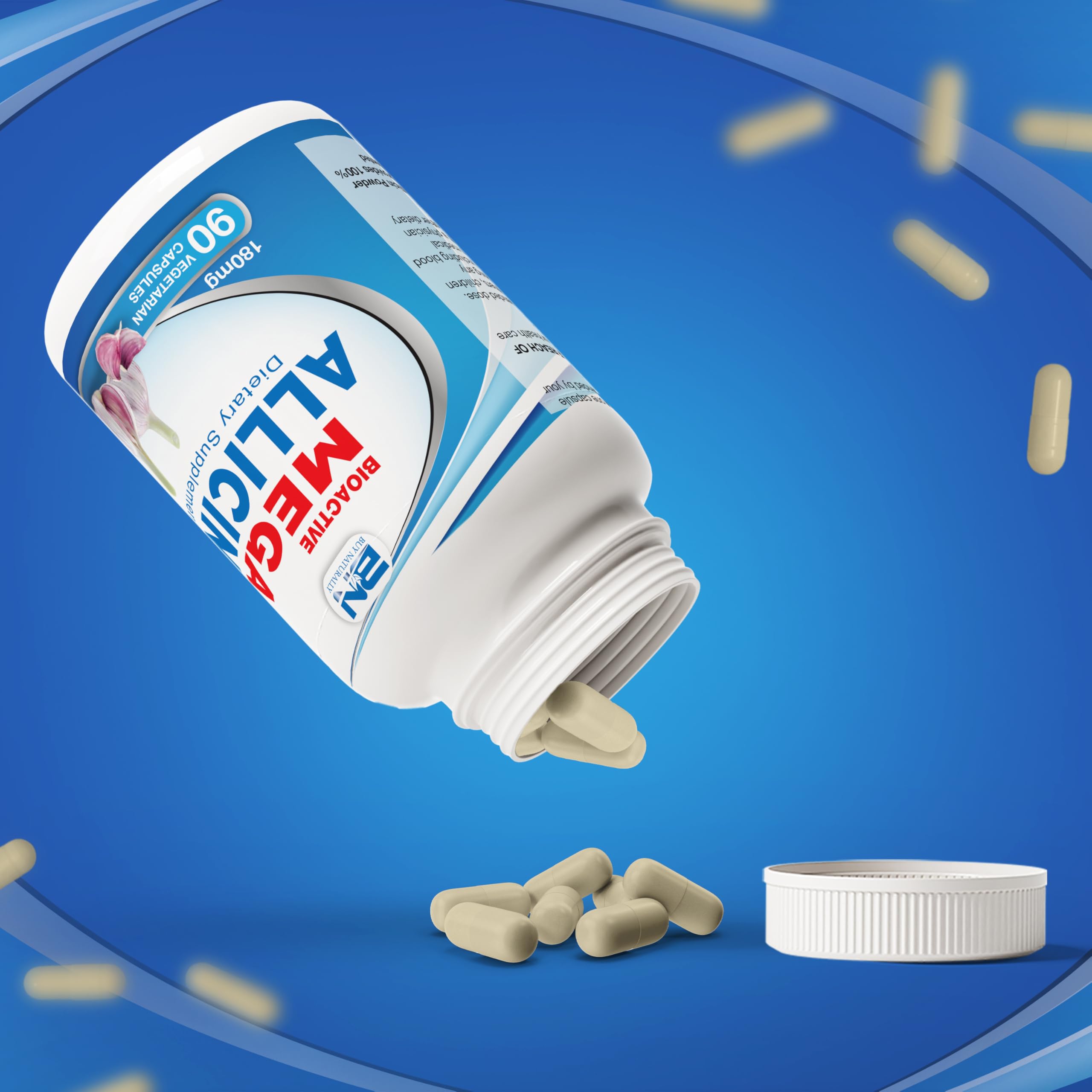 BuyNaturally 180000mcg allicin per capsule highlighting high potency veggie capsule