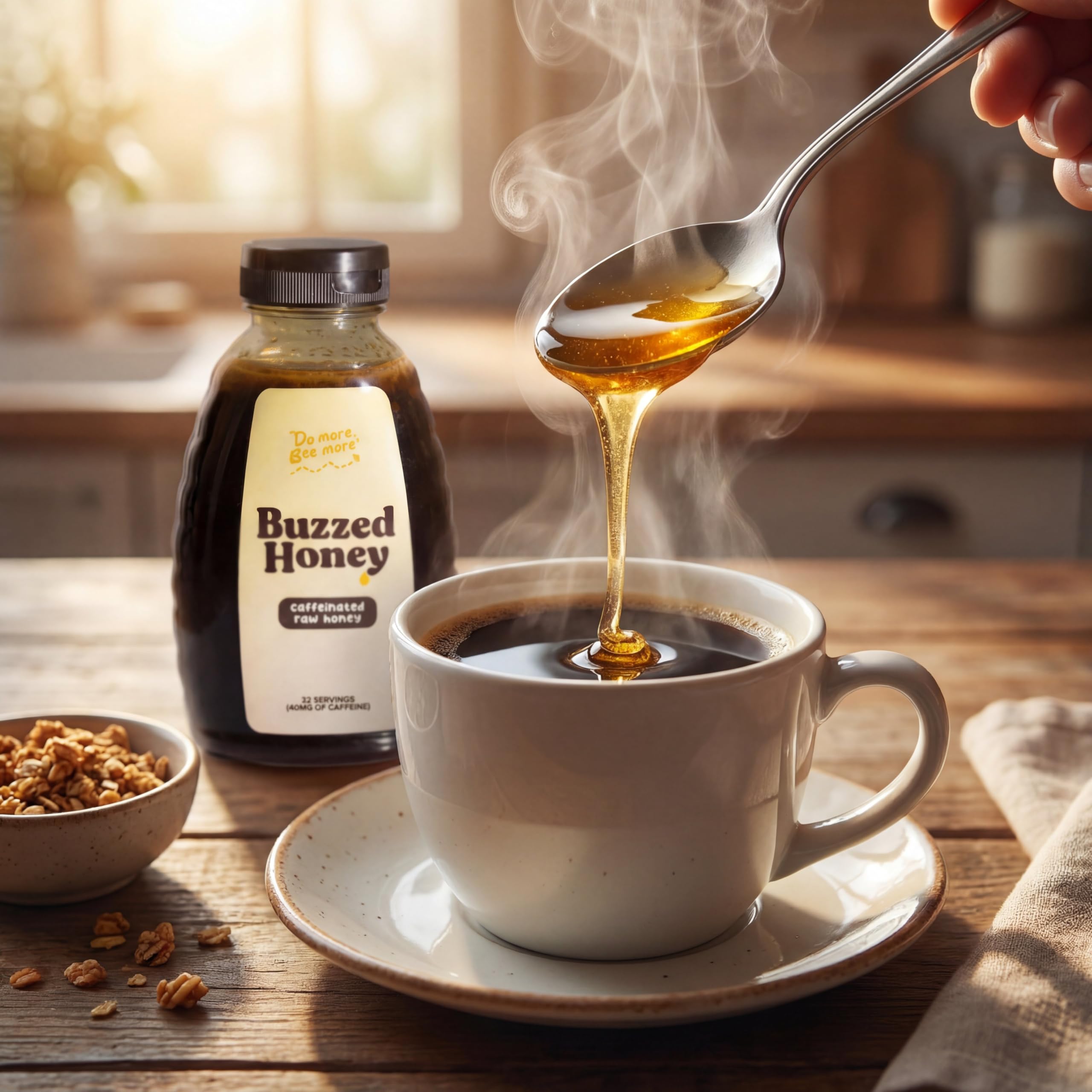 Buzzed Honey tea stir for enhanced flavor and focus