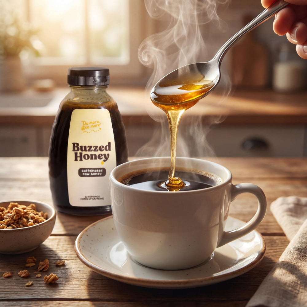 Buzzed Honey tea stir for enhanced flavor and focus