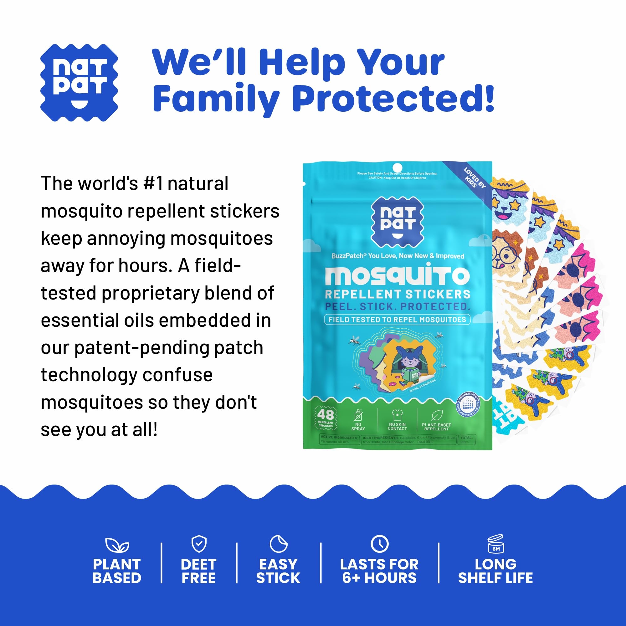BuzzPatch citronella oil-infused design showcases natural scent for repellence