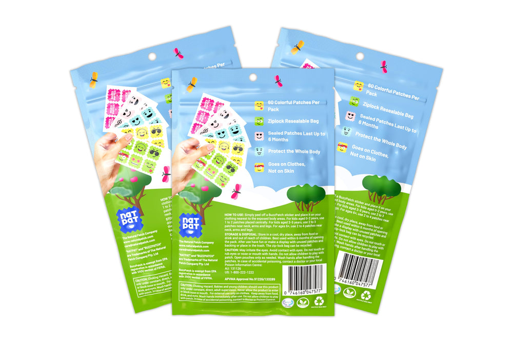 BuzzPatch outdoor use during hiking and park visits with easy application.