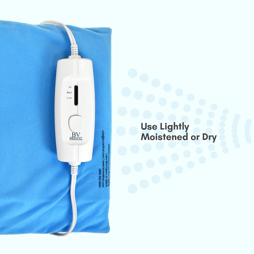 BV Medical heating pad can be used dry or lightly moistened.