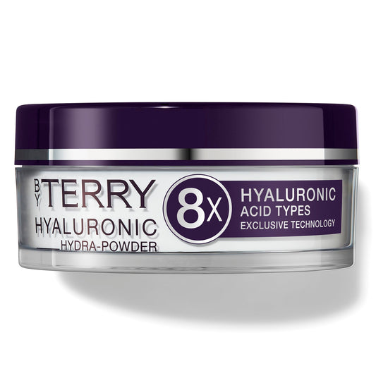 By Terry Hyaluronic Hydra-Powder packaging shows vegan formula and translucent finish for all skin tones.