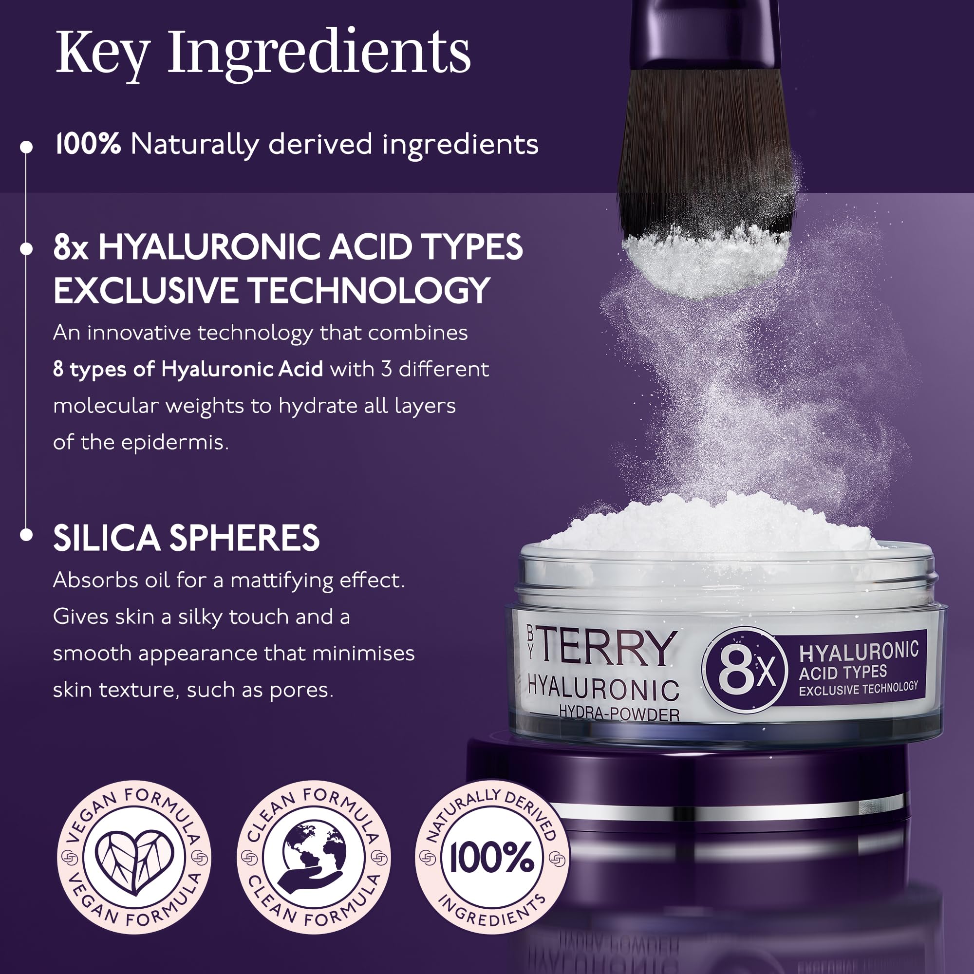 Swirling By Terry Hyaluronic Hydra-Powder yields a soft-matte blur on skin.