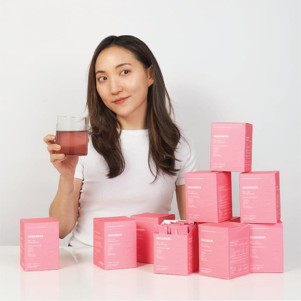 byAVA Jelloskin finished drink with subtle glow and vitality