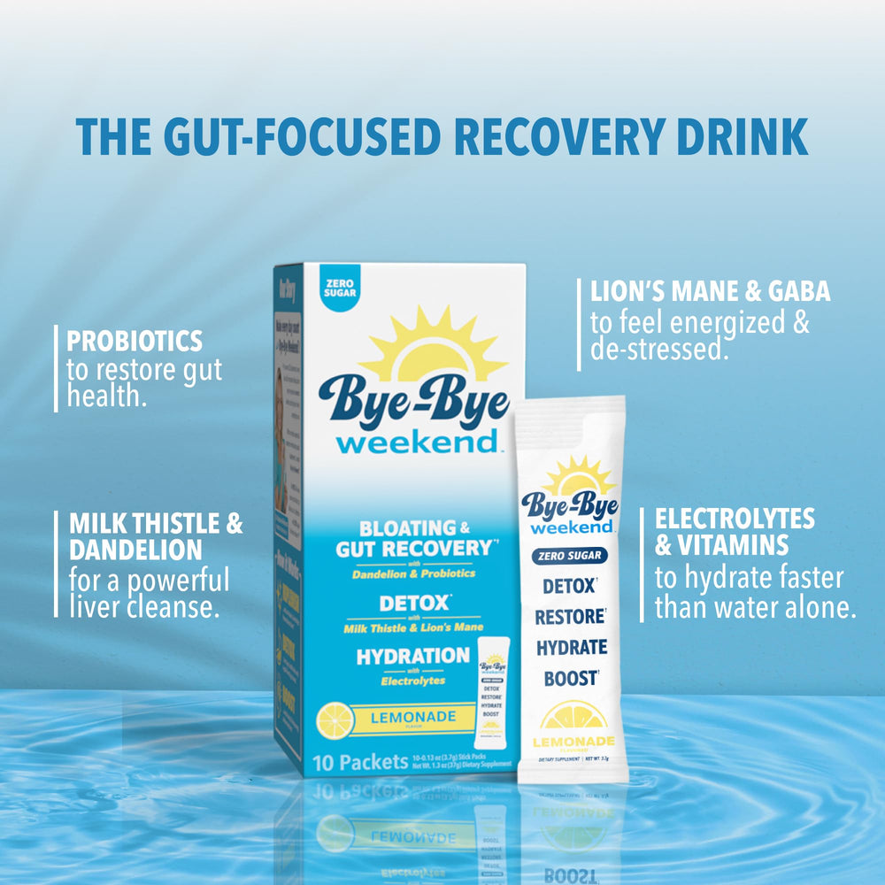 Bye-Bye Weekend Milk Thistle and Dandelion Root blend for digestive comfort.