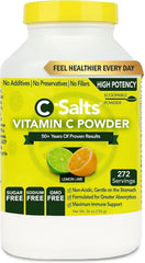 C-Salts Vitamin C Powder bottle front view with lemon-lime flavor for daily immune support