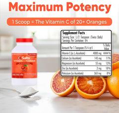 C-Salts Vitamin C Powder stirred into orange juice for easy daily use.