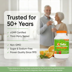 C-Salts Vitamin C Powder kitchen morning routine shows tart citrus mix