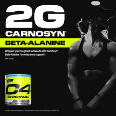 C4 ICY Blue Razz tub with flavor profile visuals