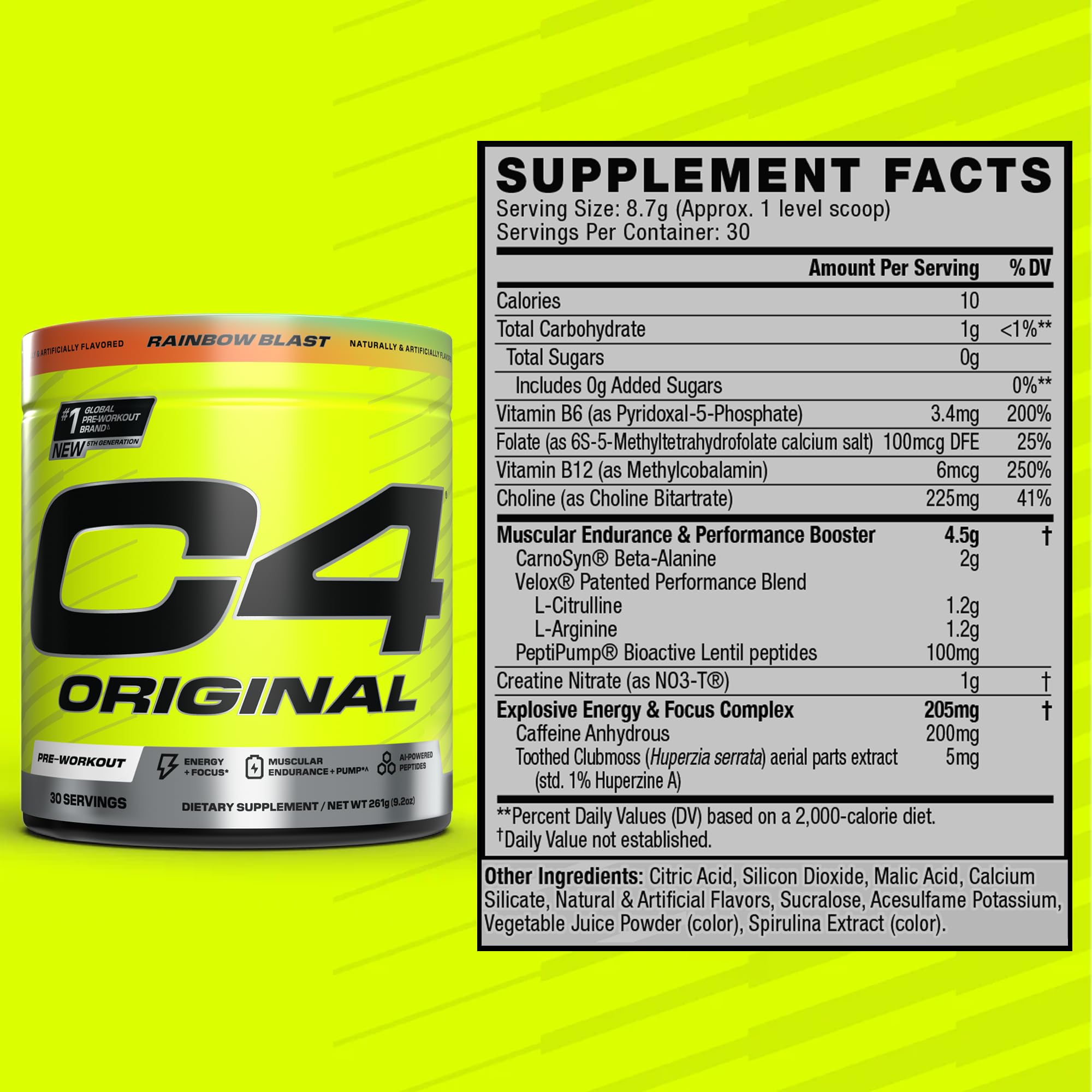 C4 Original front bottle view demonstrates compact gym bag friendly design.