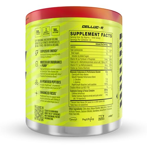 CarnoSyn beta-alanine on C4 label signaling muscular endurance support