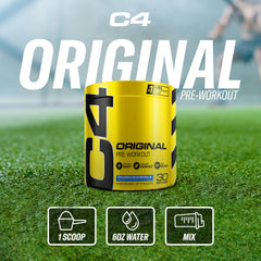 C4 Original dissolving powder in water shows quick mix before training.