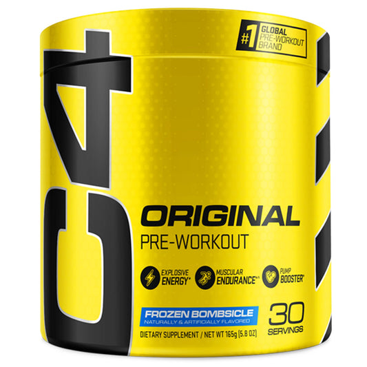 C4 Original frozen bombsicle powder ready for a high-energy pre-workout ritual.