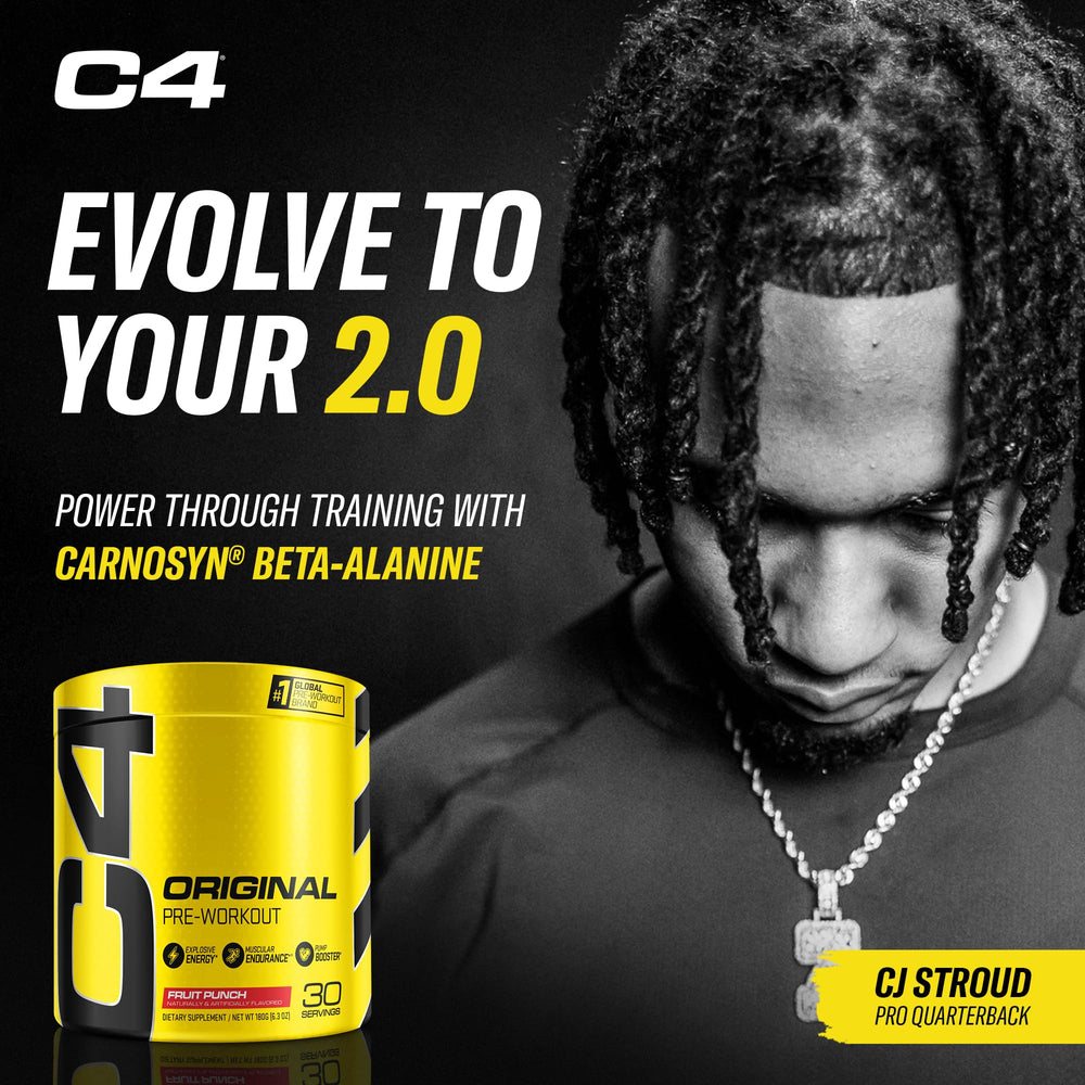C4 Original Fruit Punch shaker bottle ready for gym