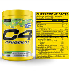 C4 Original Green Apple flavor swatch conveys candy-inspired taste with energy benefits.
