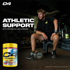 C4 Original Hawaiian Punch mixer glass captures quick, refreshing energy before training.
