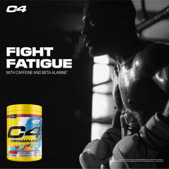 C4 Original Hawaiian Punch packaging features a 50-serving long-lasting supply.