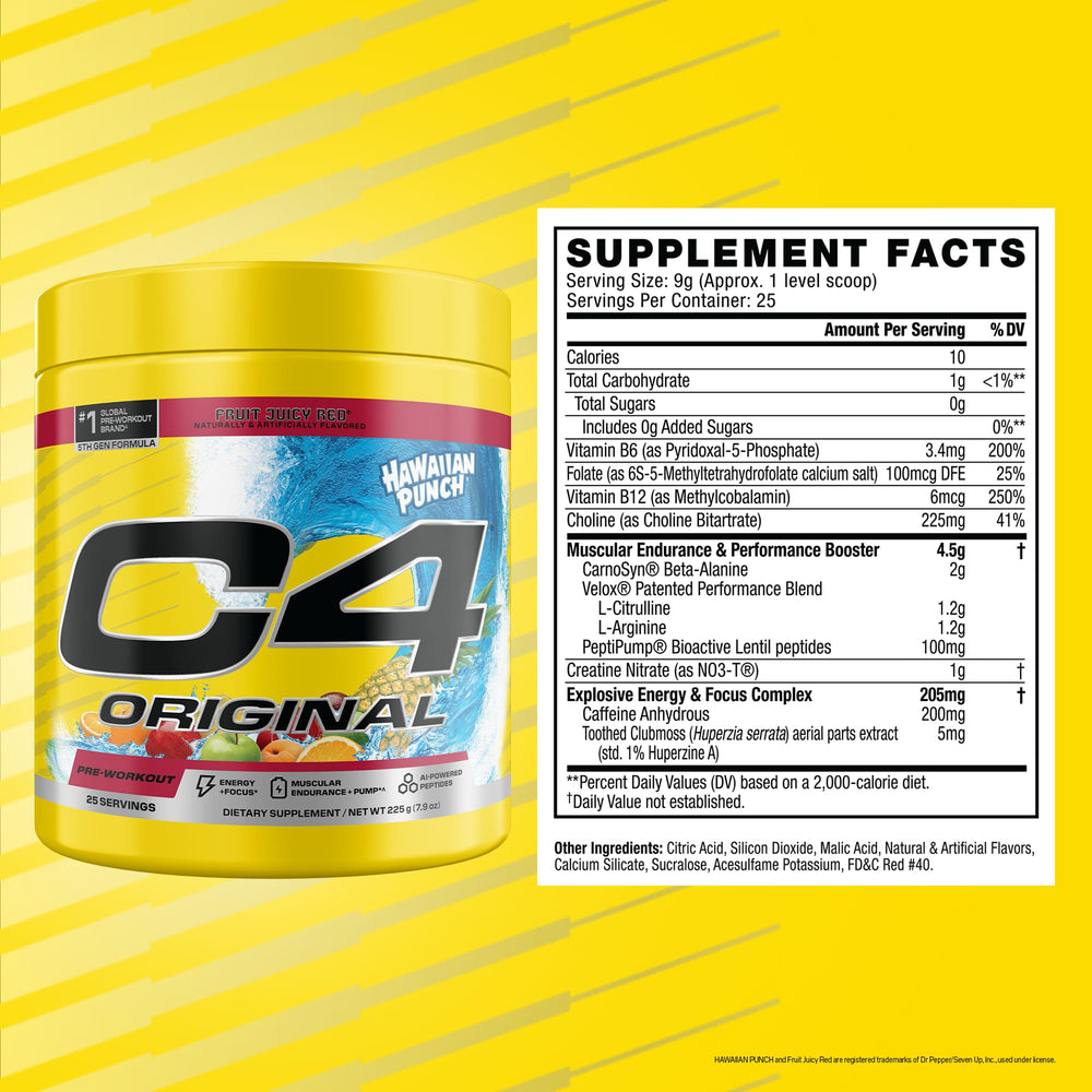 C4 Original Hawaiian Punch scoop highlights easy dosing for steady energy during workouts