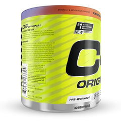 C4 Original label close-up highlights AI powered PeptiPump and performance ingredients.