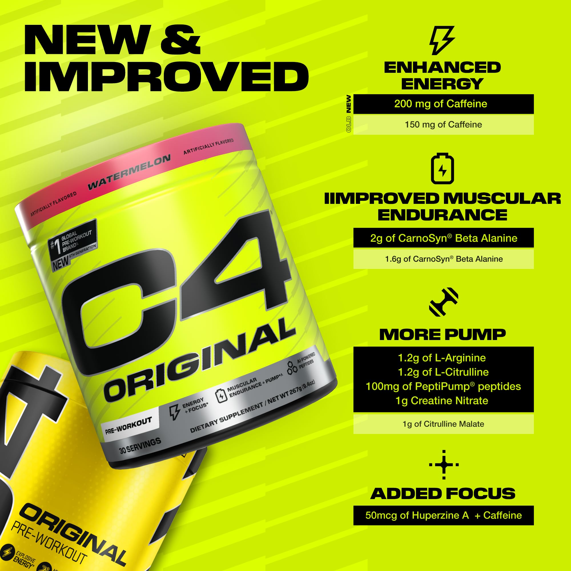 C4 Original Watermelon beta-alanine detail supports endurance.