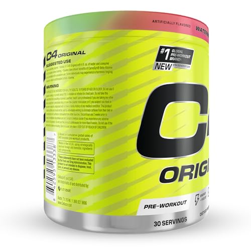 C4 Original Watermelon shaker shows easy pre-workout mixing.