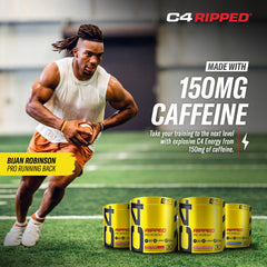 C4 Ripped Cherry Limeade in a glass with ice, refreshing pre-workout drink