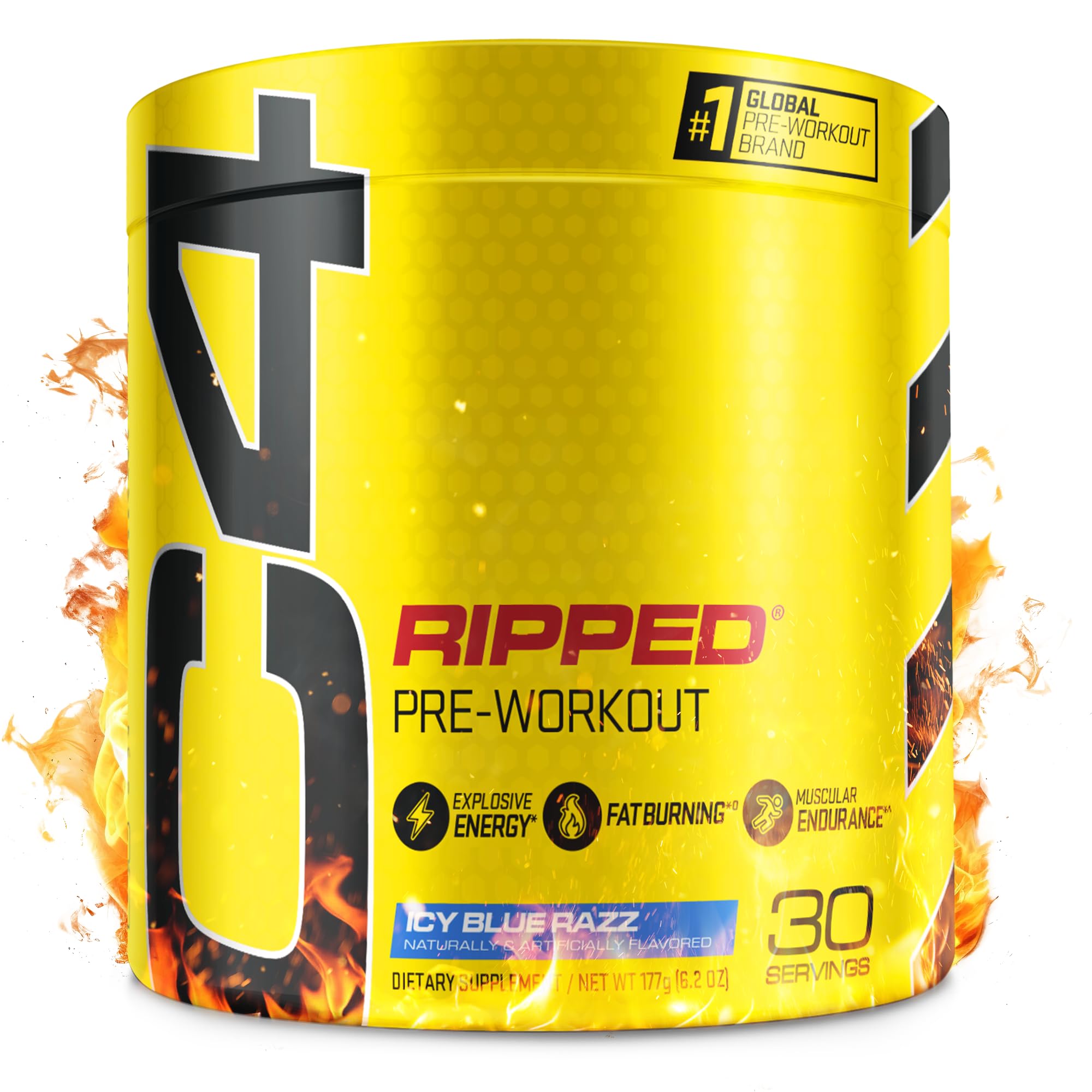 C4 Ripped powder tub front label showing energy and fat-loss support