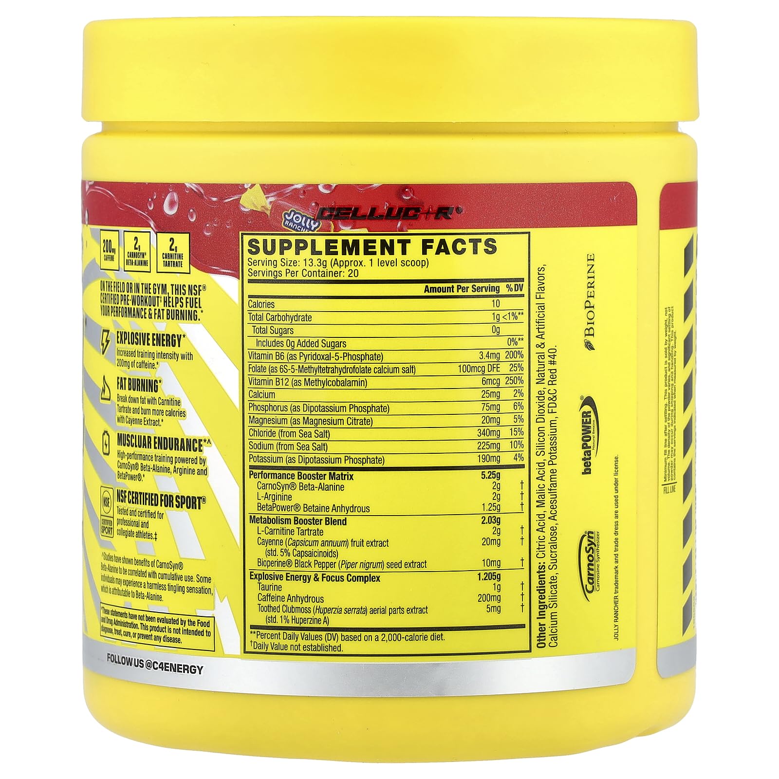 C4 Sport Ripped scoop beside the tub, great for quick mix and sustained energy.