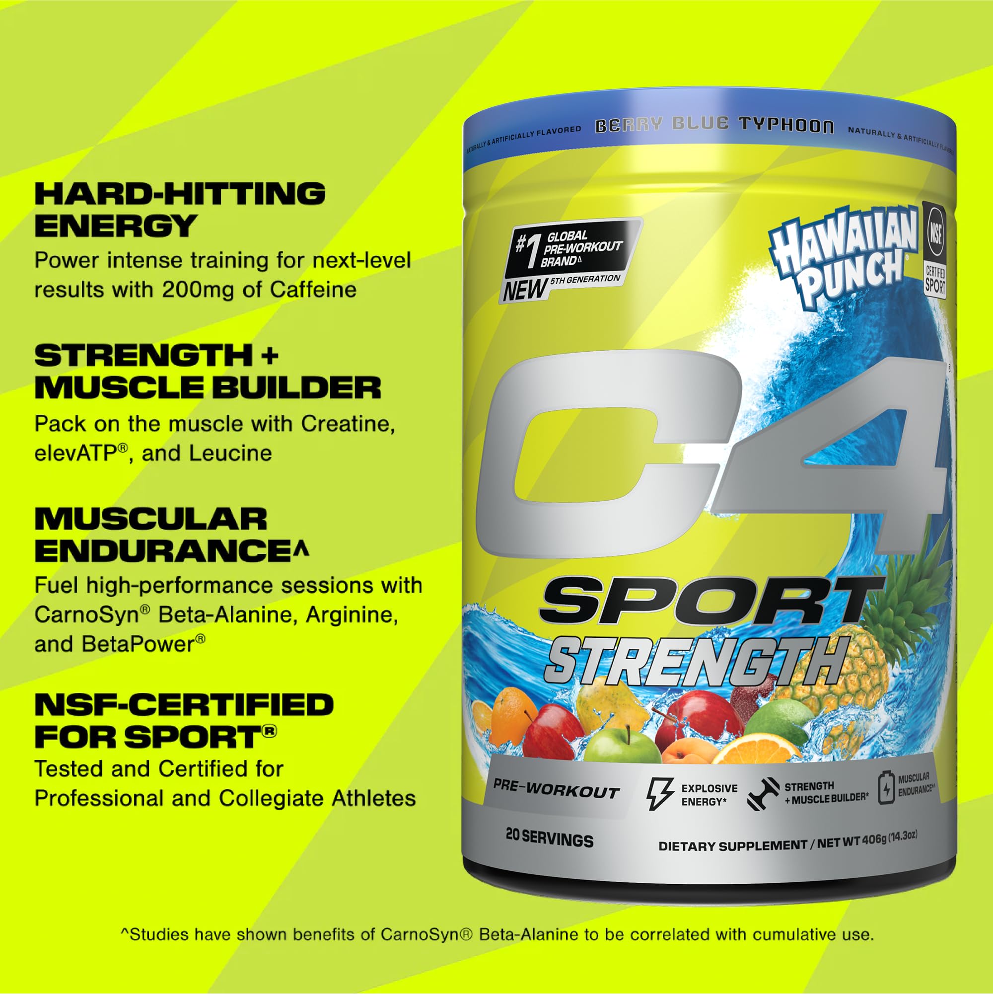 Pouring C4 Sport Strength from a scoop into a shaker for pre workout focus
