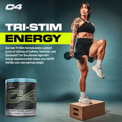 C4 Ultimate ICY Blue Razz energy boost during training.