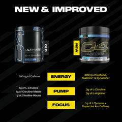 C4 Ultimate ICY Blue Razz mixed in water for a refreshing pre-workout drink.