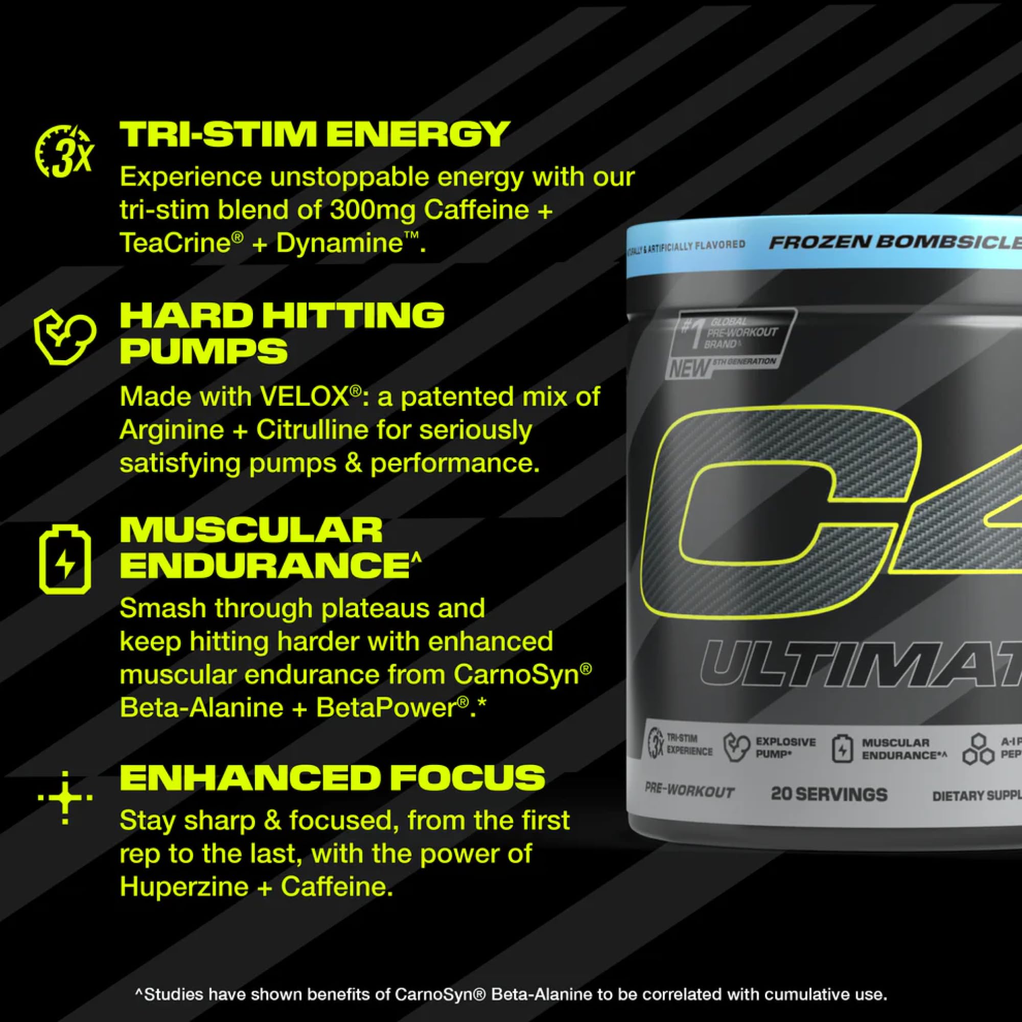 C4 Ultimate ICY Blue Razz powder being dispensed into a shaker.